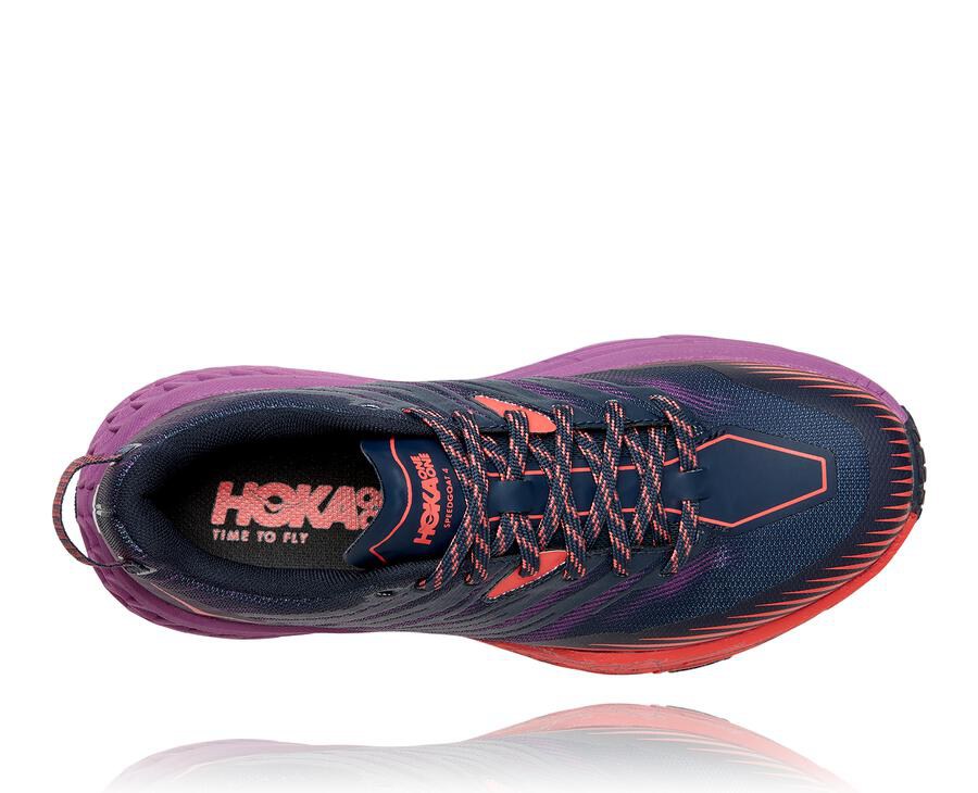 Hoka Australia One One Speedgoat 4 - Womens Trail Shoes Navy - AMUSG-4608